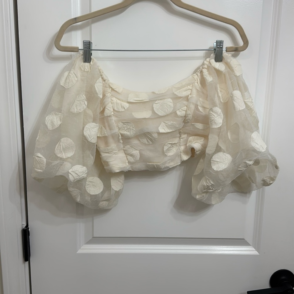 Zara Puff Sleeve Cropped Shirt